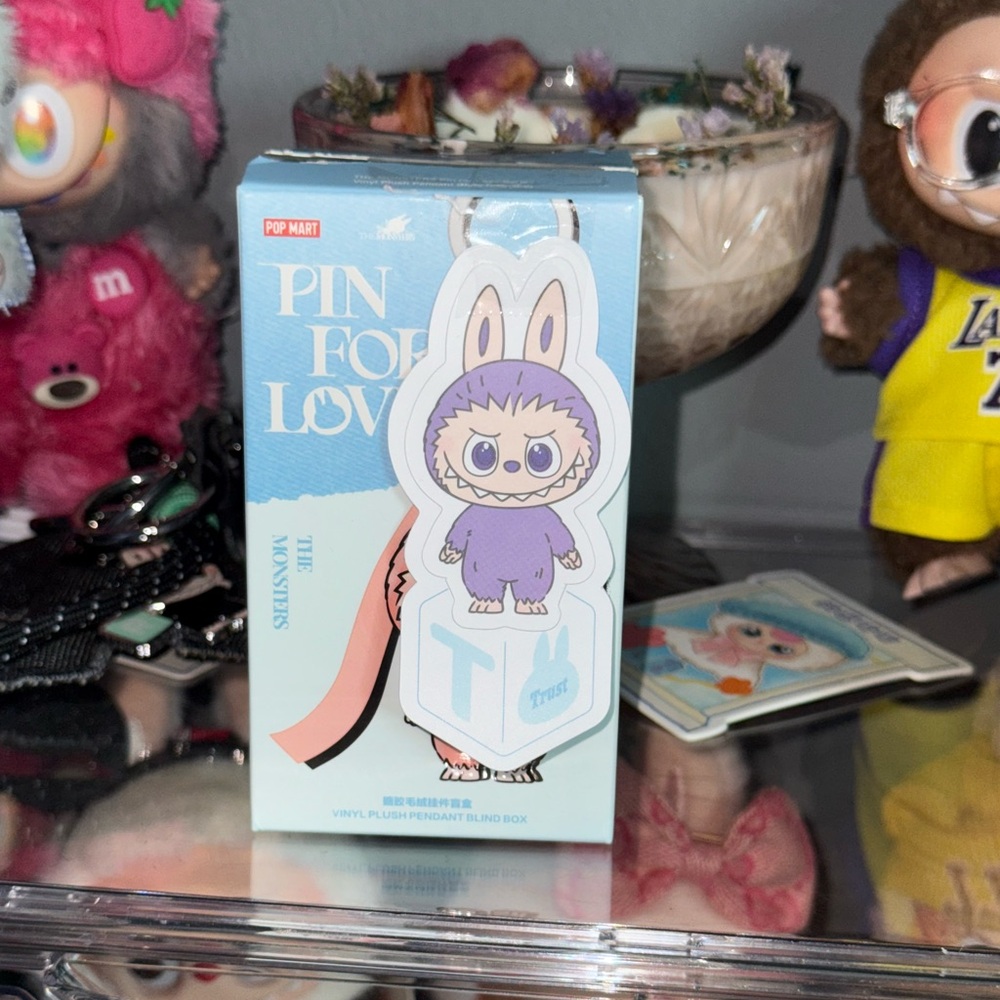 Pop Mart The Monsters Labubu Pin For Love “T” Trust Plush Pendant Doll – Authent